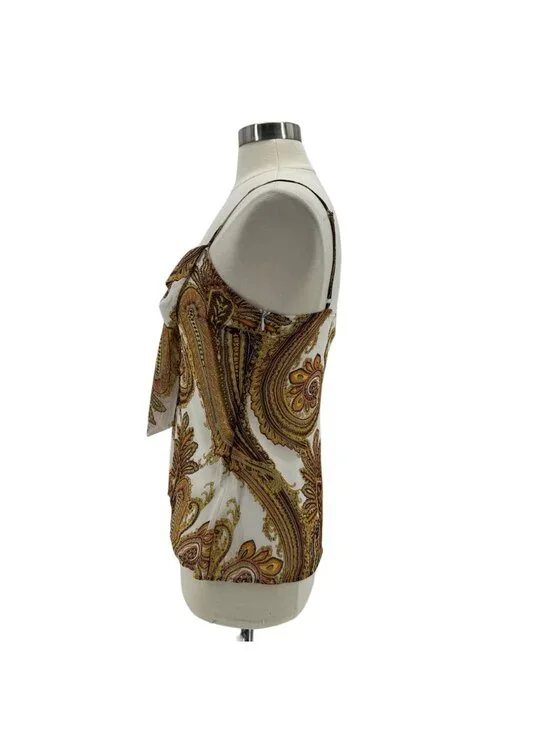 Vintage Rampage Womens Medium Top Paisley Tie Tank Blouse Lined Y2K 2000s Party - Picture 3 of 6